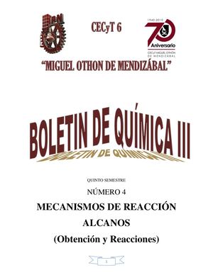 Boletin 4 Mecanismos De Reaccion