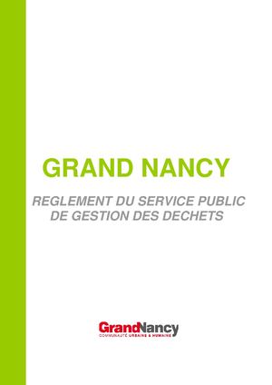 Reglement Du Service Dechets