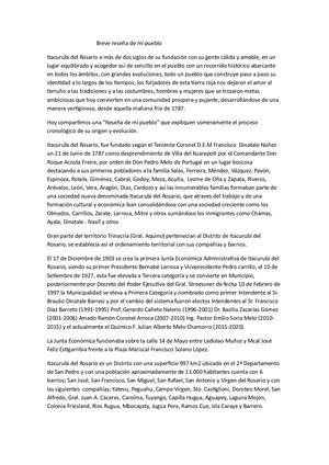 Reseña De Mi Pueblo