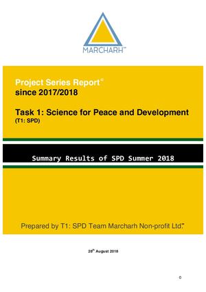 Task 1: Science for Peace and Development SPD Summary Report 2017-2018