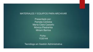 Cuadernillo Materiales Y Equipos Para Archivar