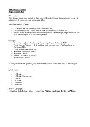 Bibliographie Science Po