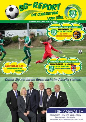 SG-Report vom 16.09.2018