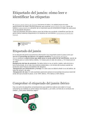 Etiquetado del jamón: cómo leer e identificar las etiquetas