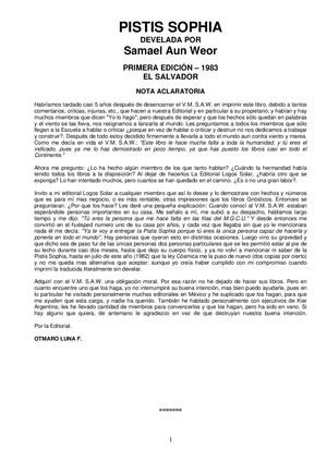 Esp Pistis Sophia Develada