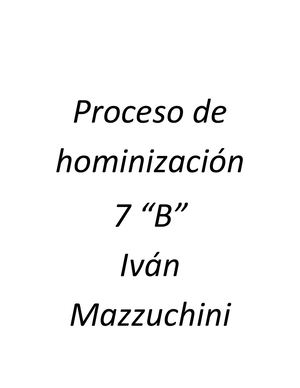 Hominizacion Pdf