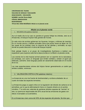 Misión en el planeta verde