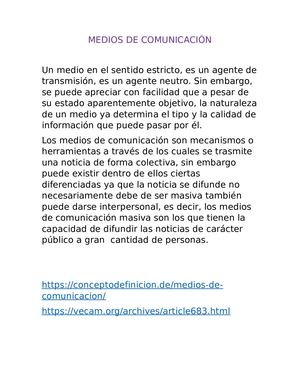 Medios De Comunicación