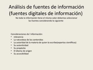Análisis De Fuentes De Información