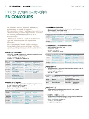 CMF morceaux imposés