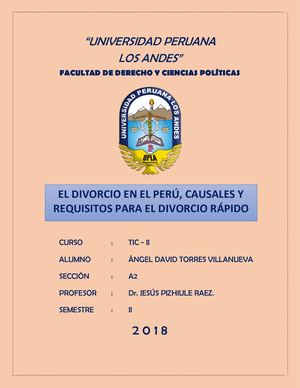 El Divorcio En El Peru