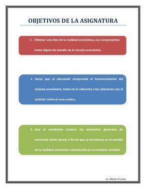 Objetivos De Economia
