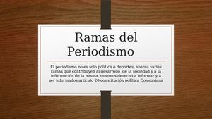 Ramas Del Periodismo