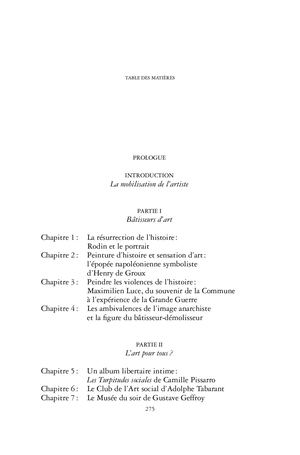 L'artiste Dans La Cité Sommaire