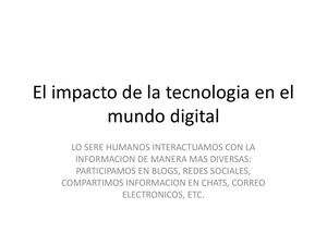 El Impacto Tecnologico