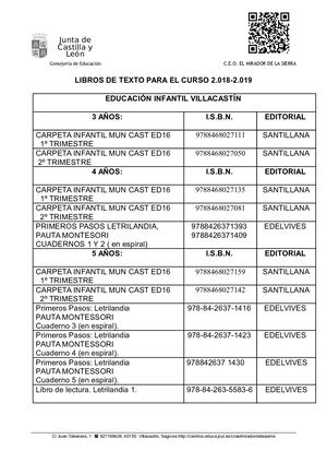 Libros De Texto Curso 18 19