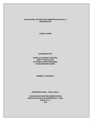 FORTALECER LOS PROCESOS DENTRO DE LA ADMINISTRACIÓN