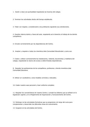 Normas De Convivencia Ejemplos