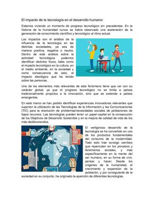 El Impacto De La Tecnología En El Desarrollo Humano