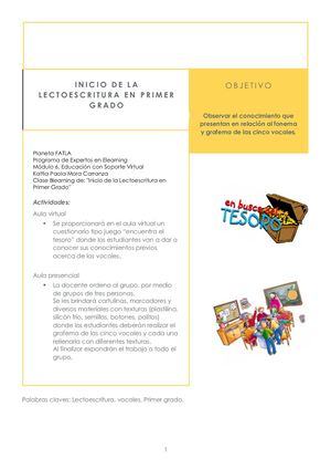 Inicio de la lectoescritura
