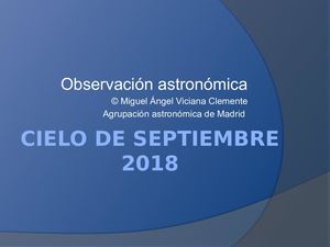 Observación de cielo del mes septiembre.  Astronomí