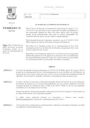 Penmarc'h - Pors Carn, permis d'aménager (arrêté)