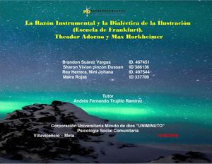 Cartilla La Razón Instrumental Y La Dialéctica De La Ilustración