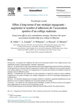 Effets à long terme d'une stratégie engageante