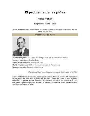 El Problema De Las Piñas Malba Tahan