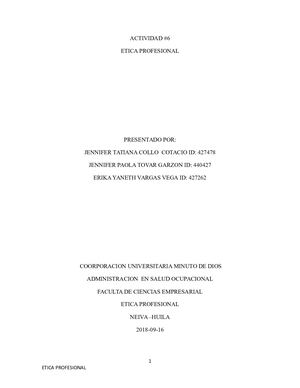 Actividad 6 Etica Profesional