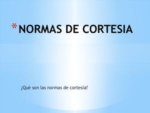 Normas De Cortesia