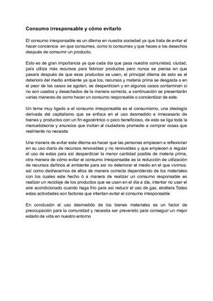 Consumo Irresponsable