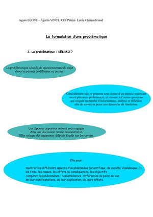 LA PROBLEMATIQUE et LES TPE