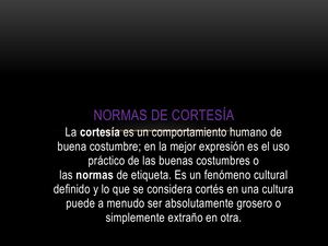 Normas De Cortesía