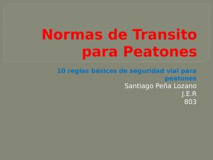 Normas De Transito Para Peatones