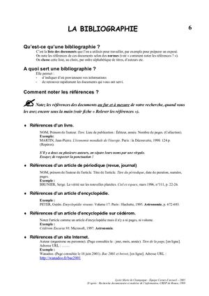 Etablir une Bibliographie