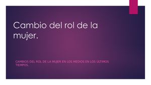 Cambio Del Rol De La Mujer