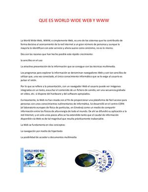 Que Es World Wide Web Y Www