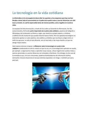 La Tecnología En La Vida Cotidiana