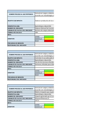 Indicadores Manual De Funciones