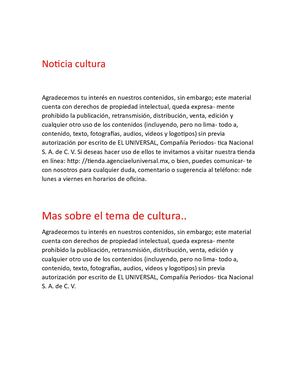 Noticia Cultura