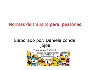Normas De Transito Para Peatones