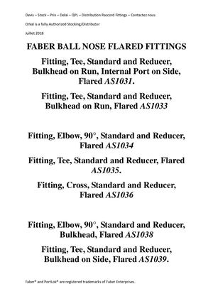 ORKAL As1031 As1032 As1039 faber fitting ORKAL aerospace