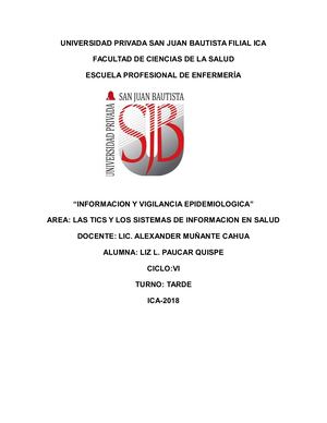 INFORMACIÓN Y VIGILANCIA EPIDEMIOLÓGICA