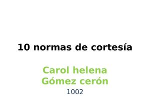 10 Normas De Cortesía