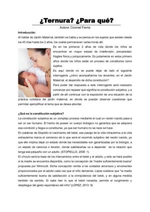 ¿TERNURA PARA QUÉ?