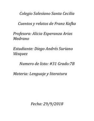 Cuentos y relatos de Frank Kafka