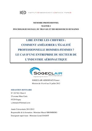 Bonnaire-Mémoire Master 2 professionnel