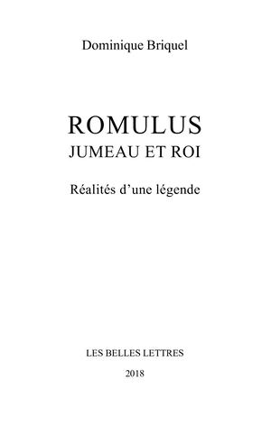 Extrait : Dominique Briquel - Romulus Jumeau et Roi