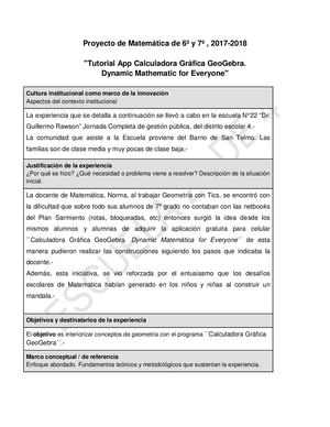 Planilla De Sistematización Proyecto App Geo Gebra